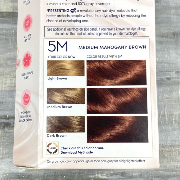 NWT Clairol Nice ‘n Easy 5M Medium Mahogany Brown Permanent Hair Color Box NIB - Picture 7 of 9